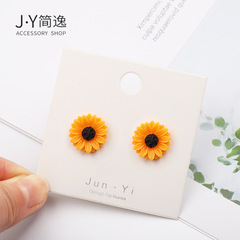 JY迷你黃雛菊花胸針日韓徽章可愛裝飾開衫別針扣針學生小配飾男