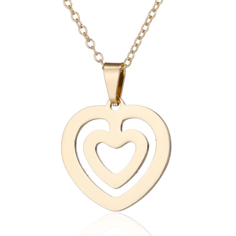 Fashion Heart Shape Stainless Steel Jewelry Set 2 Pieces