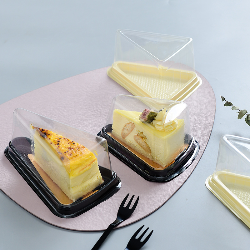 A03三角形8寸千层蛋糕盒PET吸塑三角形包装盒慕斯蛋糕西点打包盒