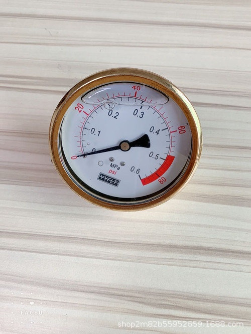 龙游亿佳销售水泵净水器水处理不锈钢充油耐震压力表 金色压力表