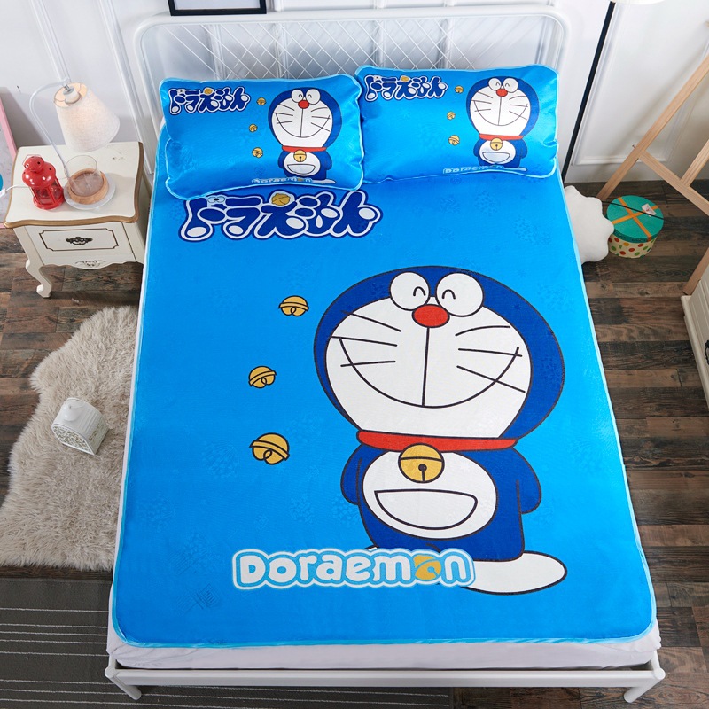 2019時尚卡通三明治冰絲席三件套 兒童空調涼席二件套 壹件代發