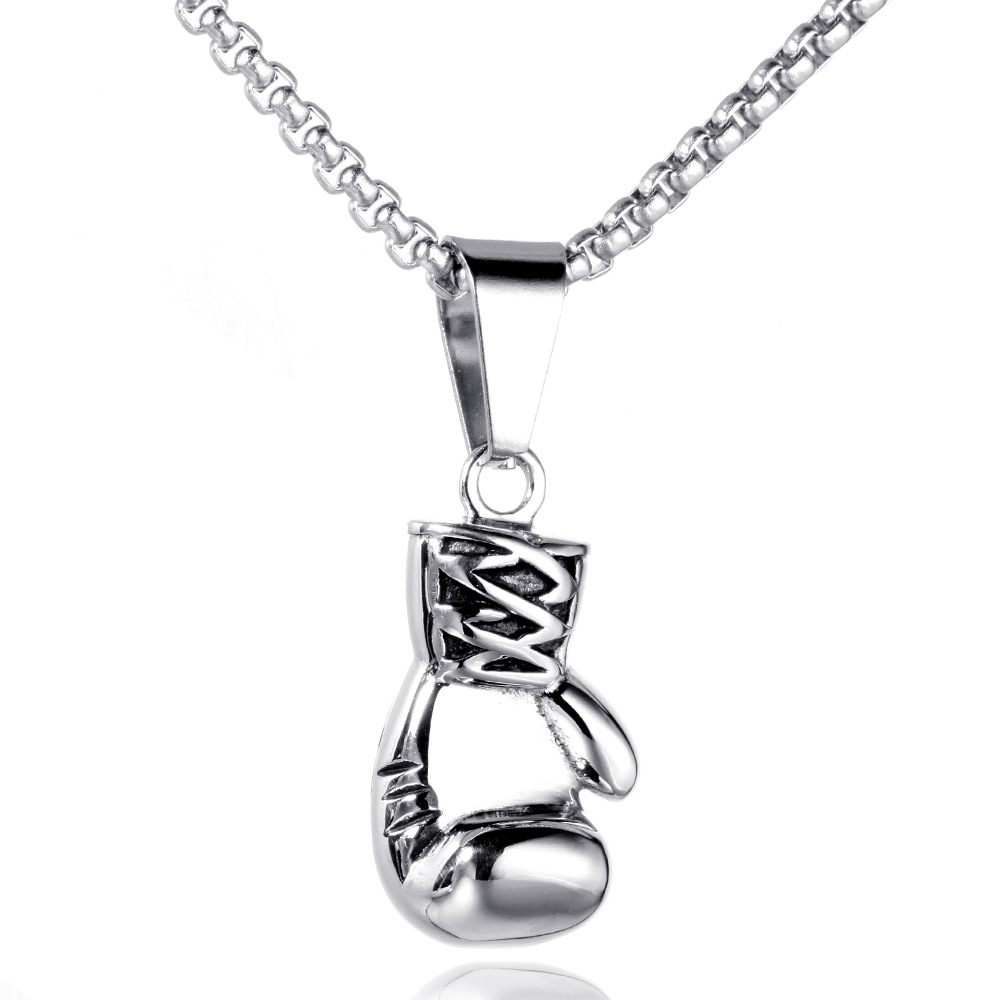 Titanium Steel Material 1 Piece Titanium Steel 18K Gold Plated Rhodium Plated Boxing Gloves Pendant