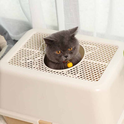 Cat litter box cat supplies with cat litter scoop cat litter box pet toilet pickup cat toilet pet supplies