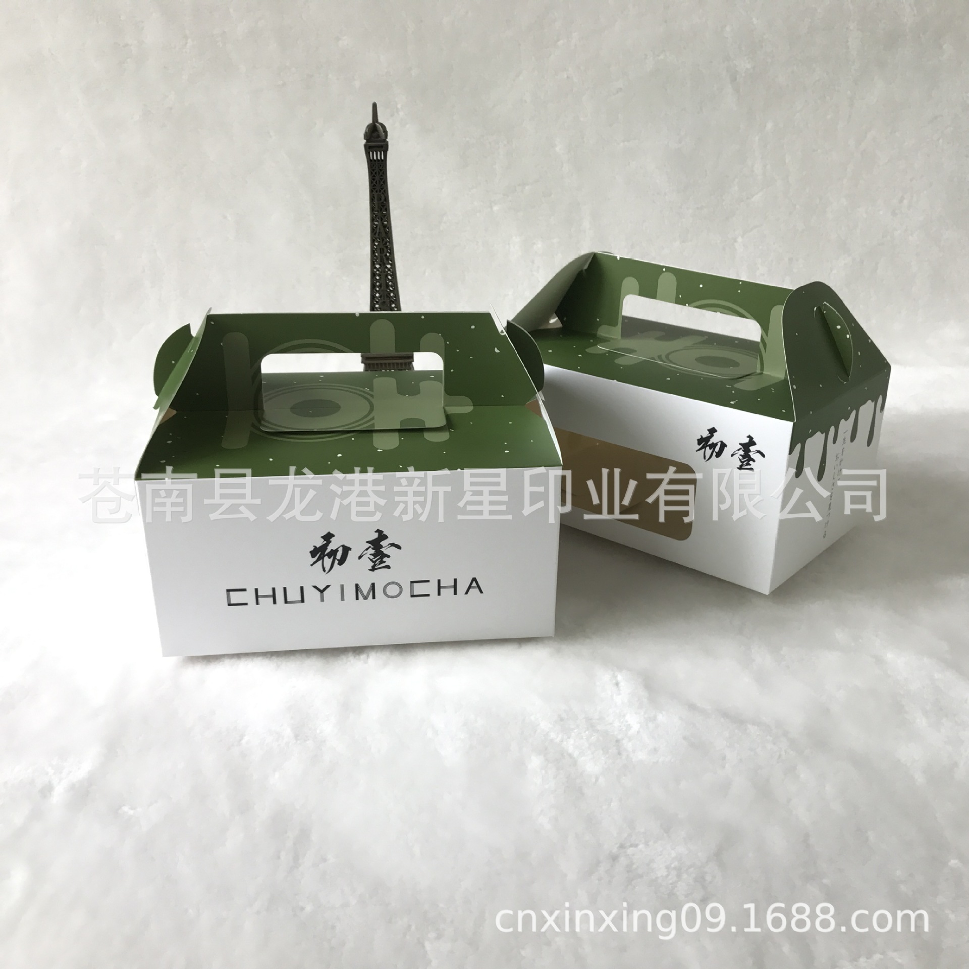 食品白卡纸盒彩盒定做 开天窗手提盒蛋糕盒 舒芙蕾纸盒包装盒定制