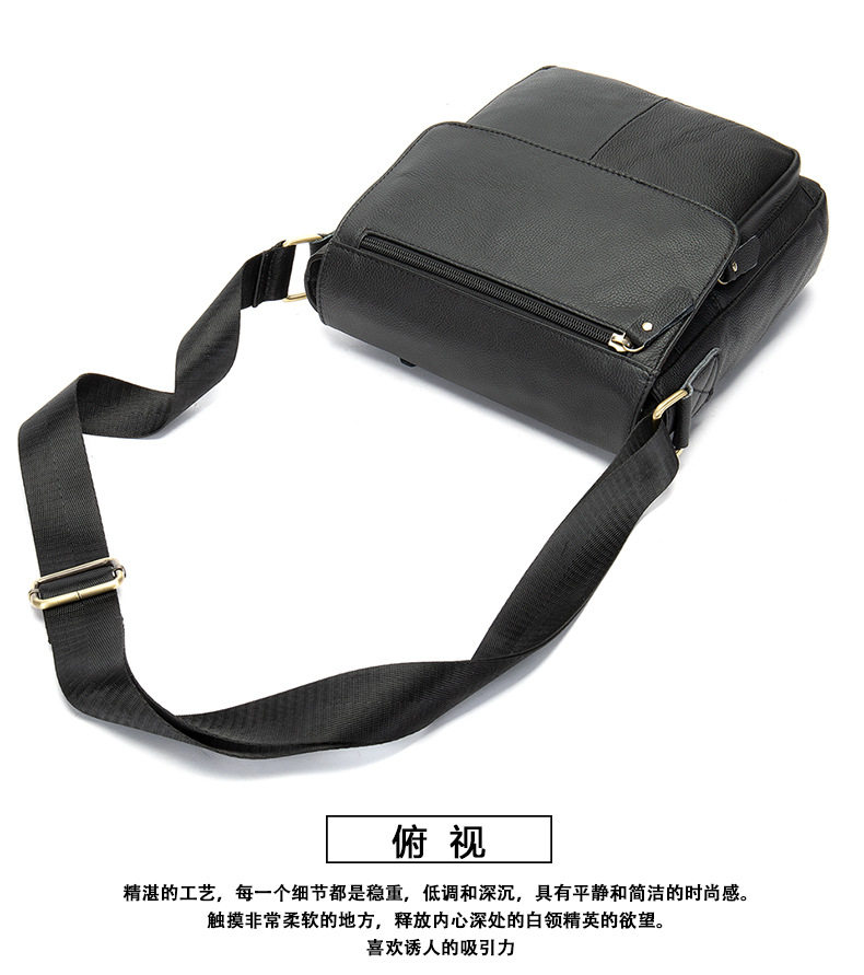 Túi đeo chéo nam da bò thật 24×8×27 cm nắp gập — Xanh quân đội, nâu, Màu đen, Cà phê chi tiết 40