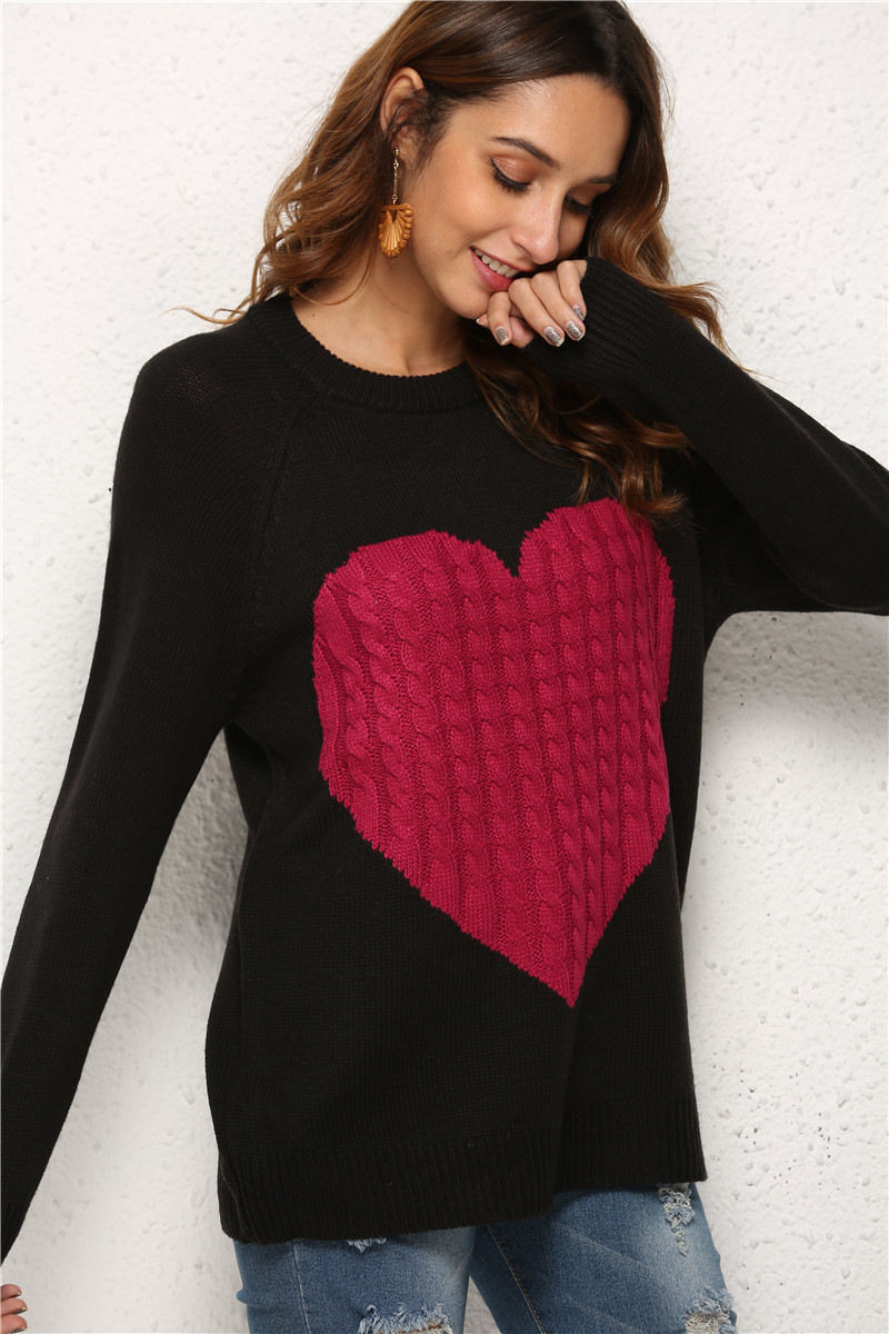 Women's Sweater Long Sleeve Sweaters & Cardigans Hollow Out Fashion Heart Shape display picture 6