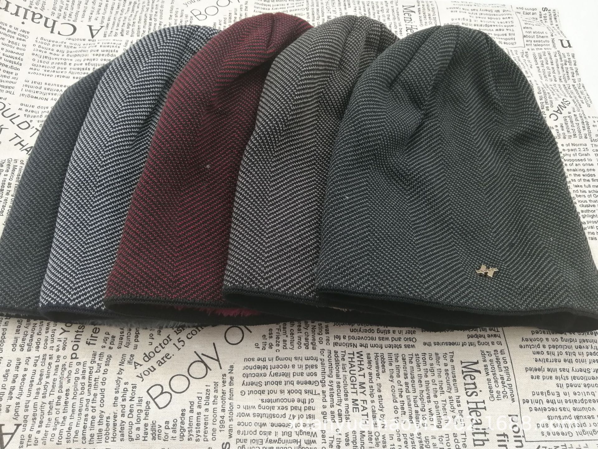 Knitted Beanie Hat For Men Winter Warm Woolen Plush Versatile_voghion.com