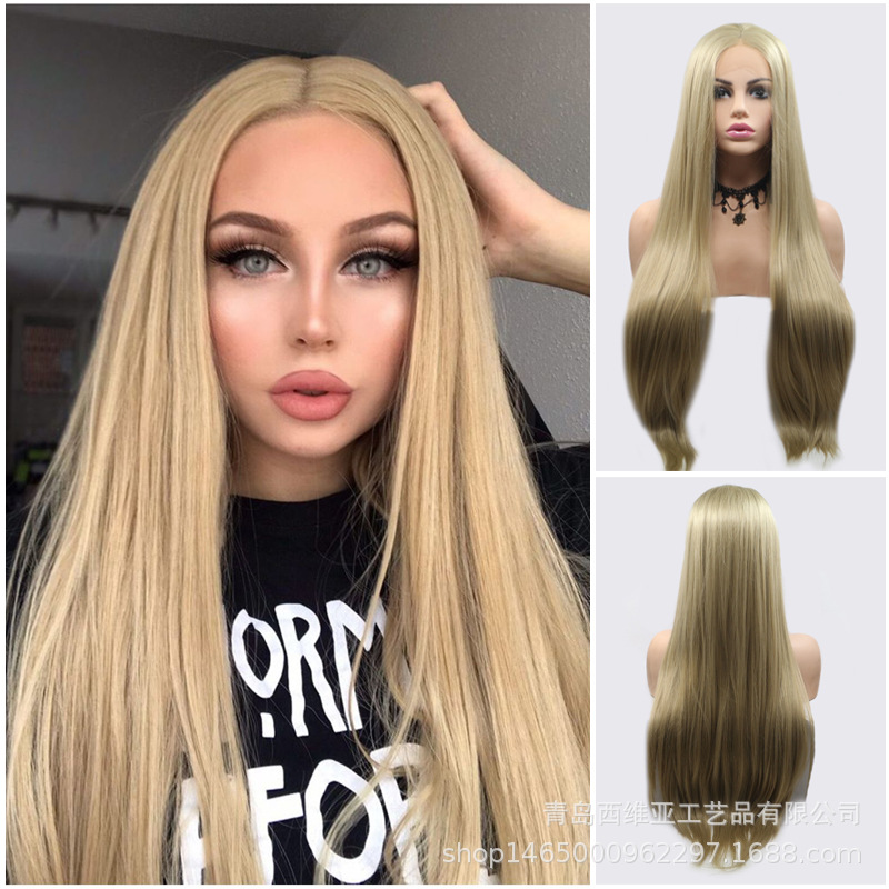 Elegant wig with hair parting