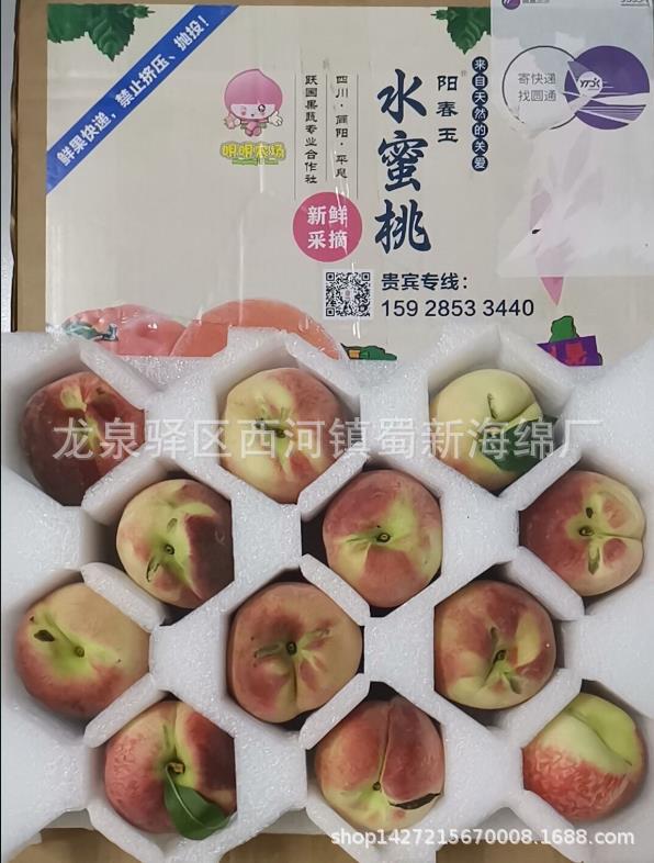 厂家直销李子水蜜桃水果防震包装海绵泡沫/快递包装水果海绵