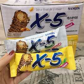 批发韩国进口食品 X5代可可脂巧克力棒夹心榛果小零食36g一盒24条