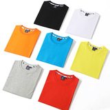 Летняя хлопковая футболка с коротким рукавом для работы, круглый воротник, с печатью вашего логотипа, с вышивкой