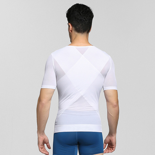 New men's shapewear to control belly, shape waist, invisible corset, short-sleeved shapewear, summer thin beer belly NY134