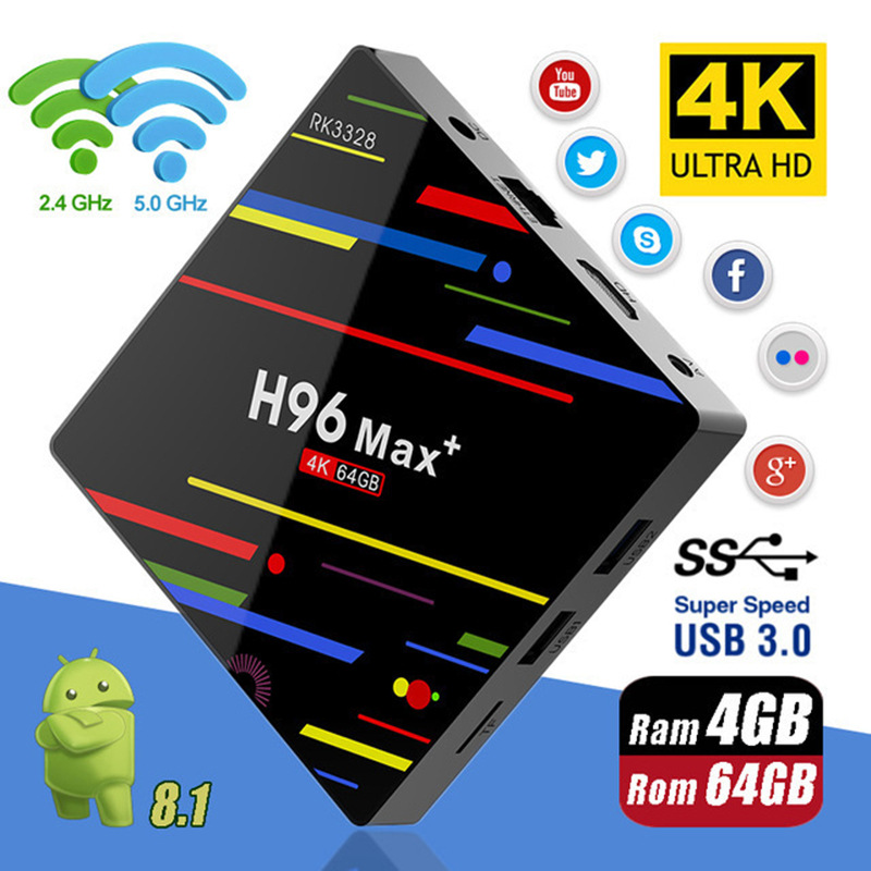 TV Box H96 MAX + RK3328 4 Go Android 8 - Ref 3423401 Image 1