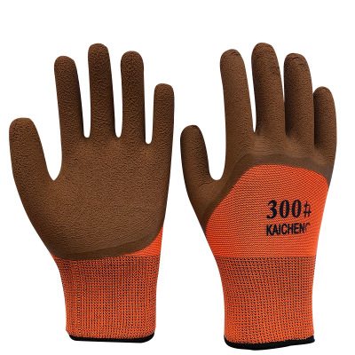 发泡王加厚手套劳保耐磨毛圈防滑透气棉纱浸胶皮劳动工作防护男女