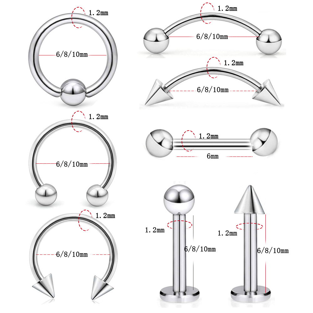 Einfacher Stil Runden Rostfreier Stahl Überzug Augenbrauennägel Nasenstecker 1 Satz display picture 1