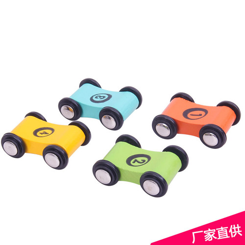 Wooden slide track car slide toy inertia return mini beechwood small car wholesale