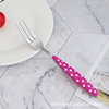 Rainbow -colored plastic handle stainless steel knife fork spoon dot and western tableware wave dot handle, bull buckle spoon