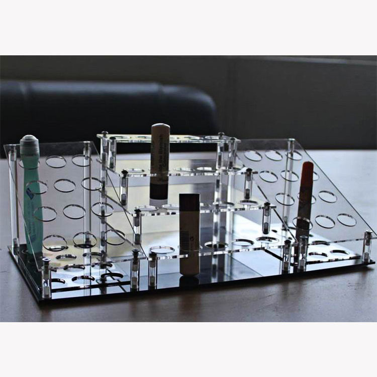 深圳厂家加工定做各种亚克力工艺制品 烫金 印刷logo化妆品展示架