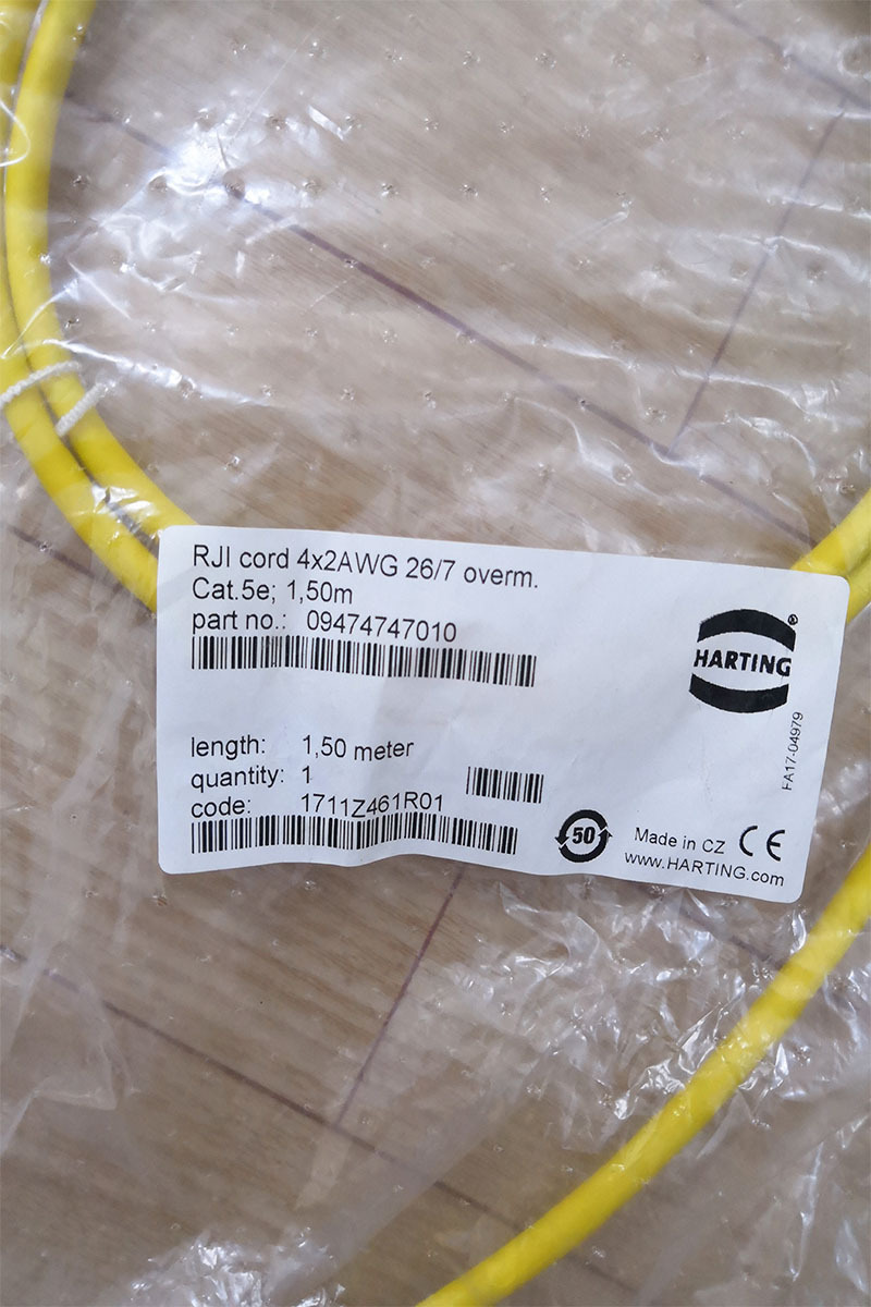09474747010 HARTING 电缆线 RJI cord 4x2AWAG 26/7 1.5m