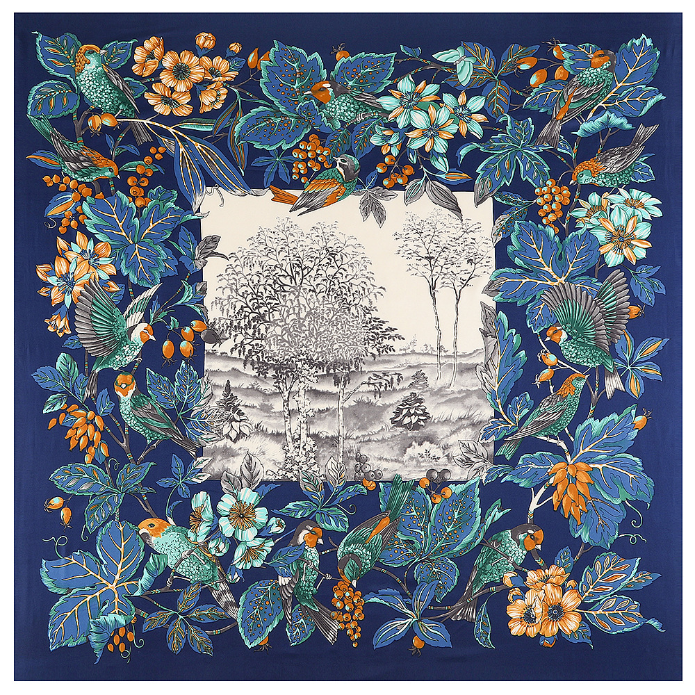 Women's Elegant Plant Polyester Silk Scarf display picture 2