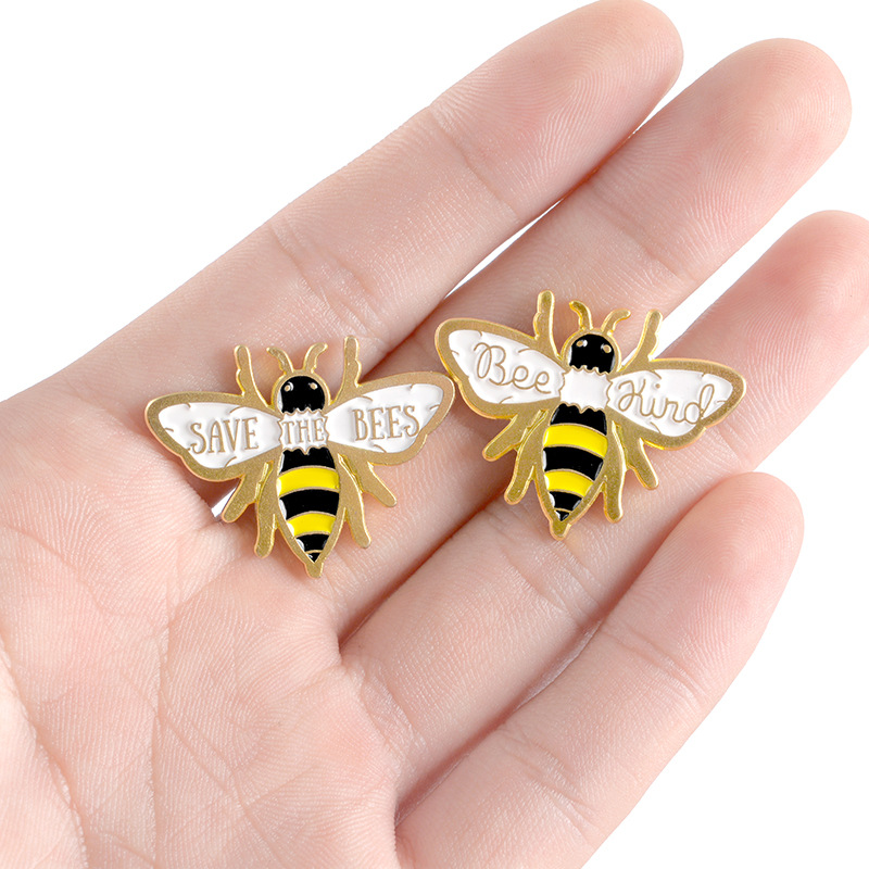 Cute Cartoon Fashion Bee Enamel Alloy Brooches display picture 2