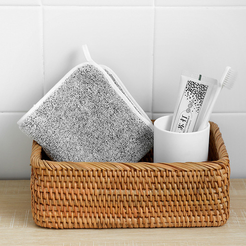 Factory direct supply of bamboo charcoal fiber towels, absorbent bamboo charcoal fiber 30*30 towels, face towels, gift towels wholesale