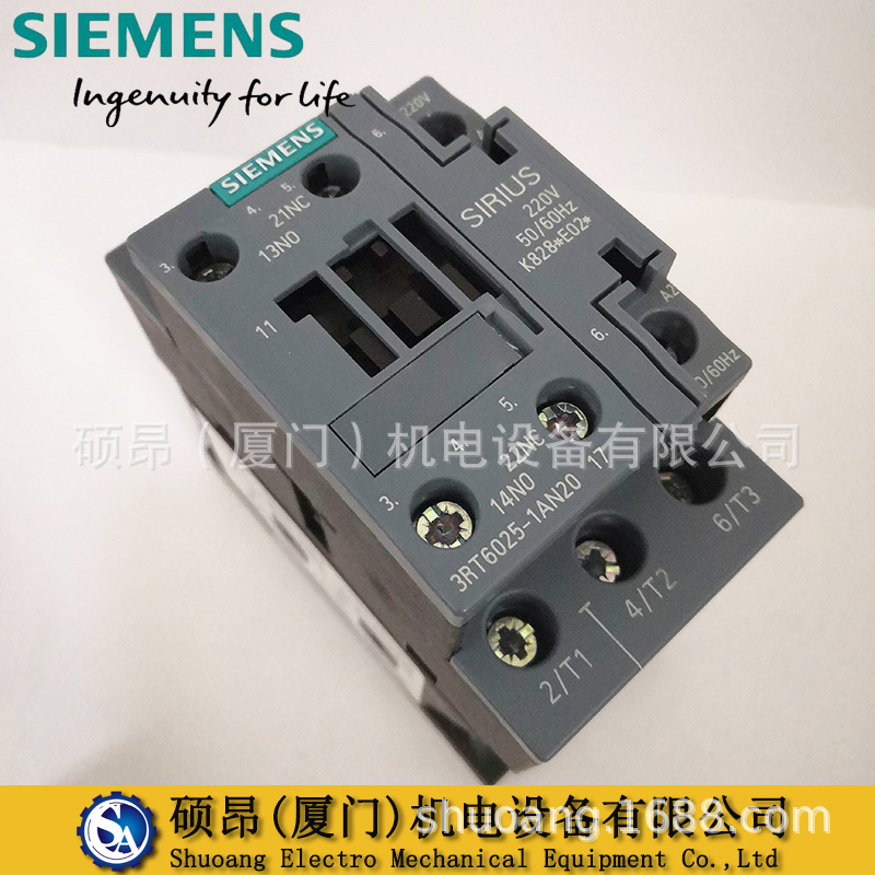 原装正品3RT6025-1AC20西门子3RT6交流接触器AC24V 17A 1NO+1NC