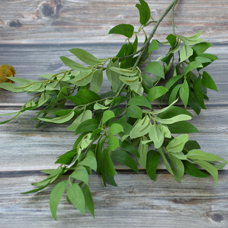 wholesale Wedding celebration Flower material simulation Single Willow leaf wedding travel permit flower arrangement Home Furnishing decorate High sticks Willow leaf Green plant