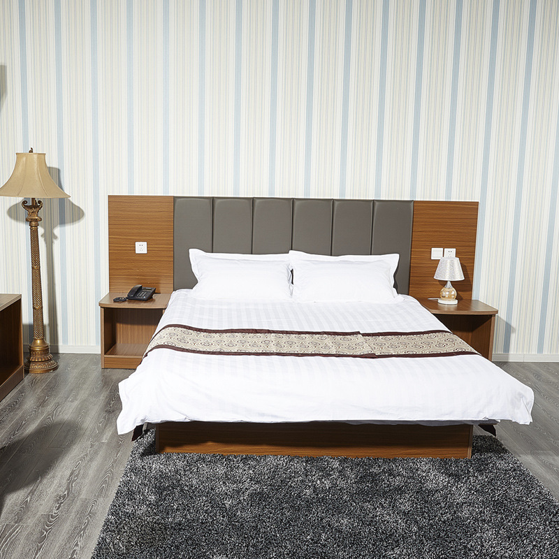 深圳快捷酒店标间全套家具厂家定做 简约公寓出租房板式床可定制|ms