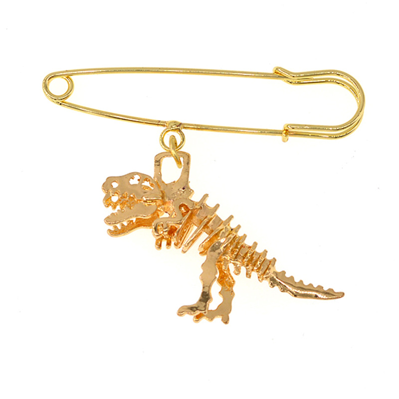 Brooch Anti-glare Buckle Word Pin Fixed Clothes Cardigan Small Dinosaur Pin Brooch Wholesale Nihaojewelry display picture 2