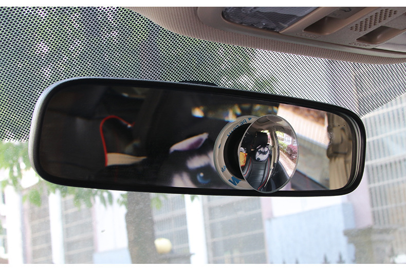 Car Rear Seat Rearview Mirror Car Rear Passenger Anti-Collision Observation Mirror Car Anti-Collision Edgeless Small Round Mirror