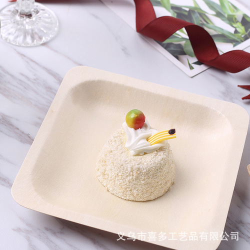 Disposable wooden plates, natural poplar, eco-friendly square plates, rectangular plates, fruit plates, sushi plates, Western desserts, wooden plates