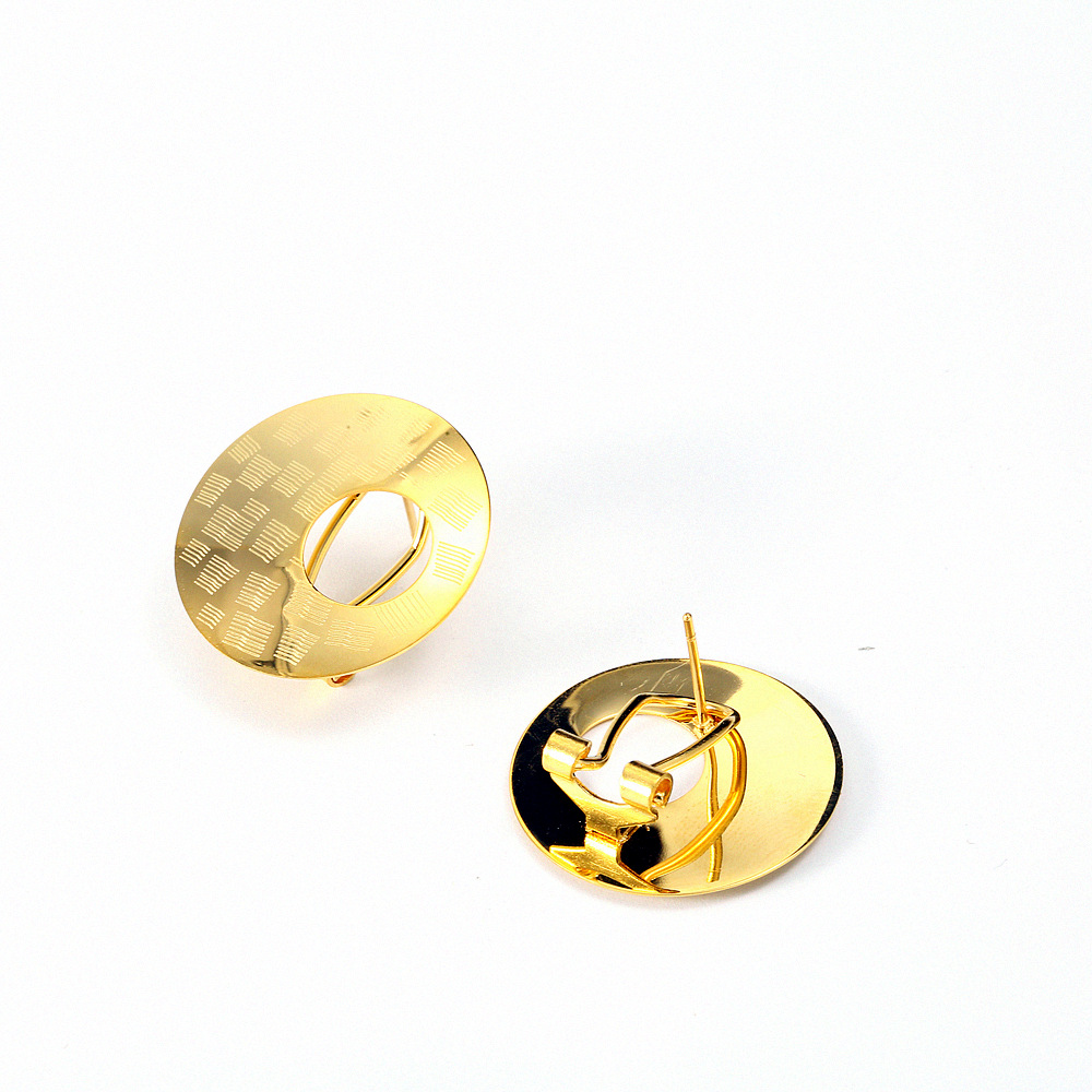 Fashion Round 18K Gold Plated No Inlaid 304 Stainless Steel Wholesale display picture 4