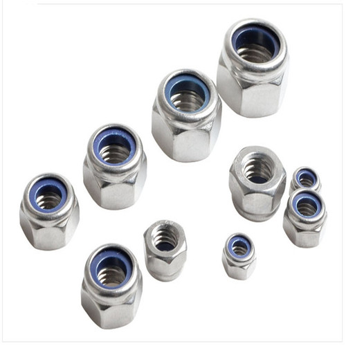 304 stainless steel self-locking nut nylon rubber ring nut locking hexagonal nut anti-loosening nut M3-M14