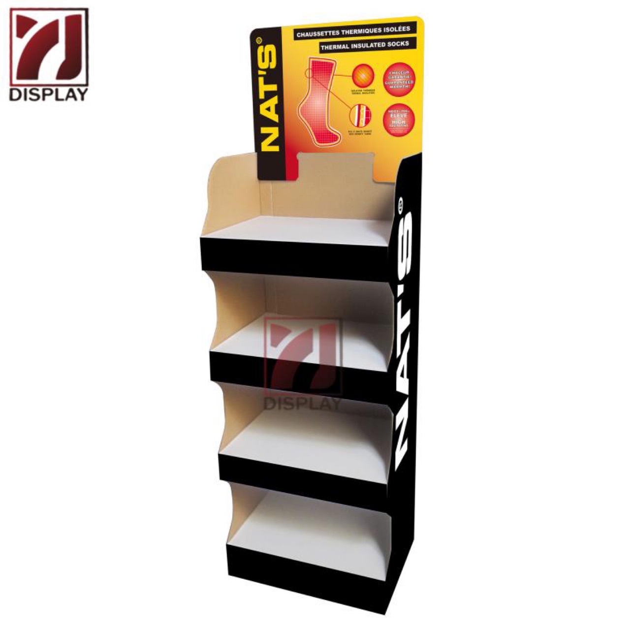 金吉拉工厂生产瓦楞纸展示柜展示架超市陈列展示盒折叠纸货架定制