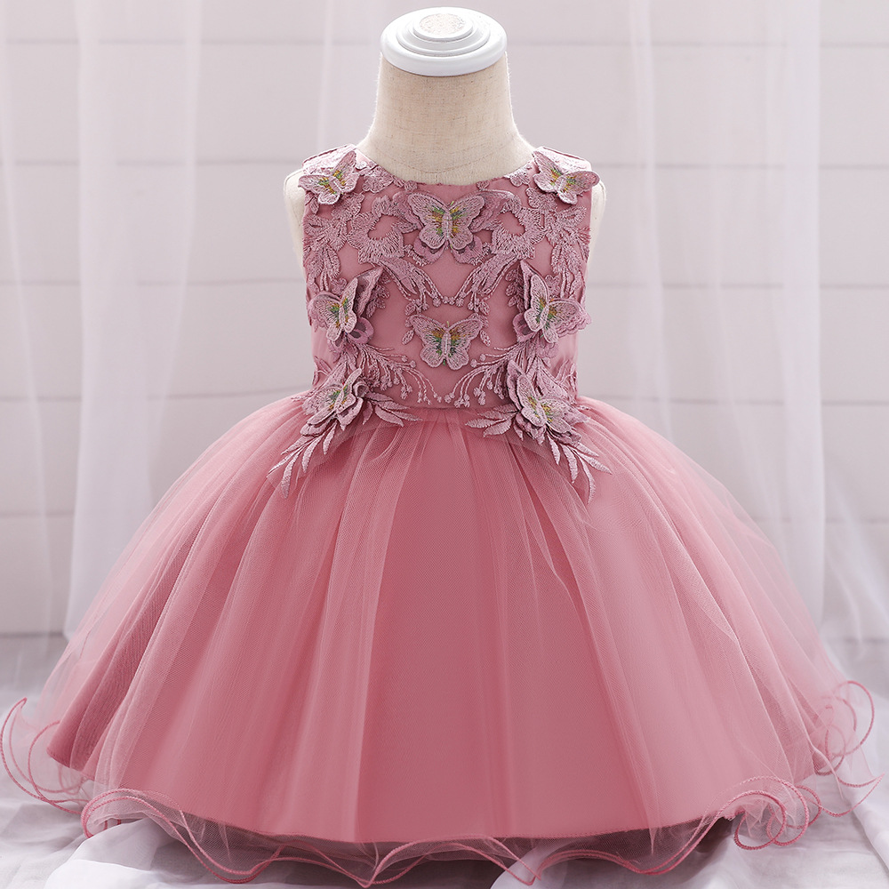 thumbnail image 3 of Vestido de princesa con bordado de mariposas, vestido de algodón de luna llena para niñas, vestido de cumpleaños para niños, 3 of 5