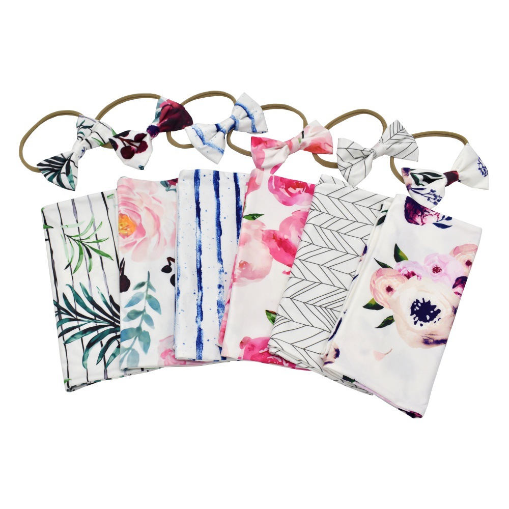 Transfronterizo elástico bebé saco de dormir arco banda de pelo conjunto de dos piezas anti-kick Tipo de capullo bebé saco de dormir banda de pelo traje