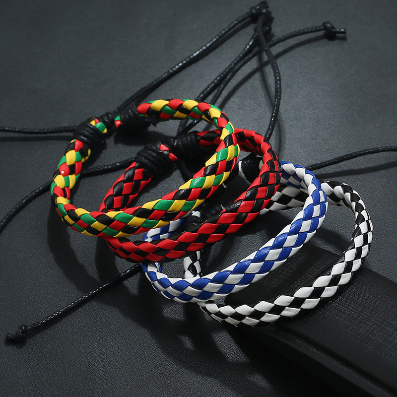 Girls Leather Bracelet Multi Color Optional PU Simple Woven Anti-Leather Bracelet Bracelet wholesale