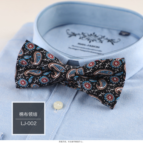Men's bow tie Korean style casual fashion floral double-layer cotton bow tie cross-border supply Shengzhou manufacturer