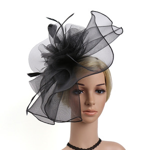Party hats Fedoras hats for women Party banquet hat mesh veil dance headdress boutique hairdressing veil