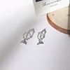 Zirconium, earrings, universal ring, silver 925 sample, simple and elegant design