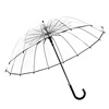 16 Straight Transparent umbrella ins white fresh photograph Multicolor Hemming Straight Umbrella System