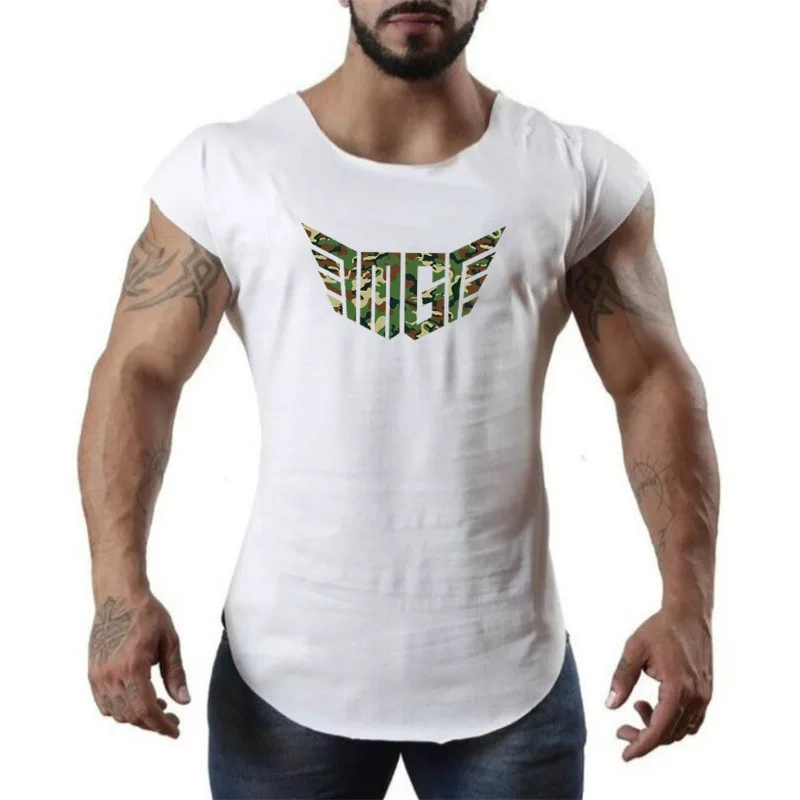 Camouflage cotton sports thin vest for gym for training sleevless