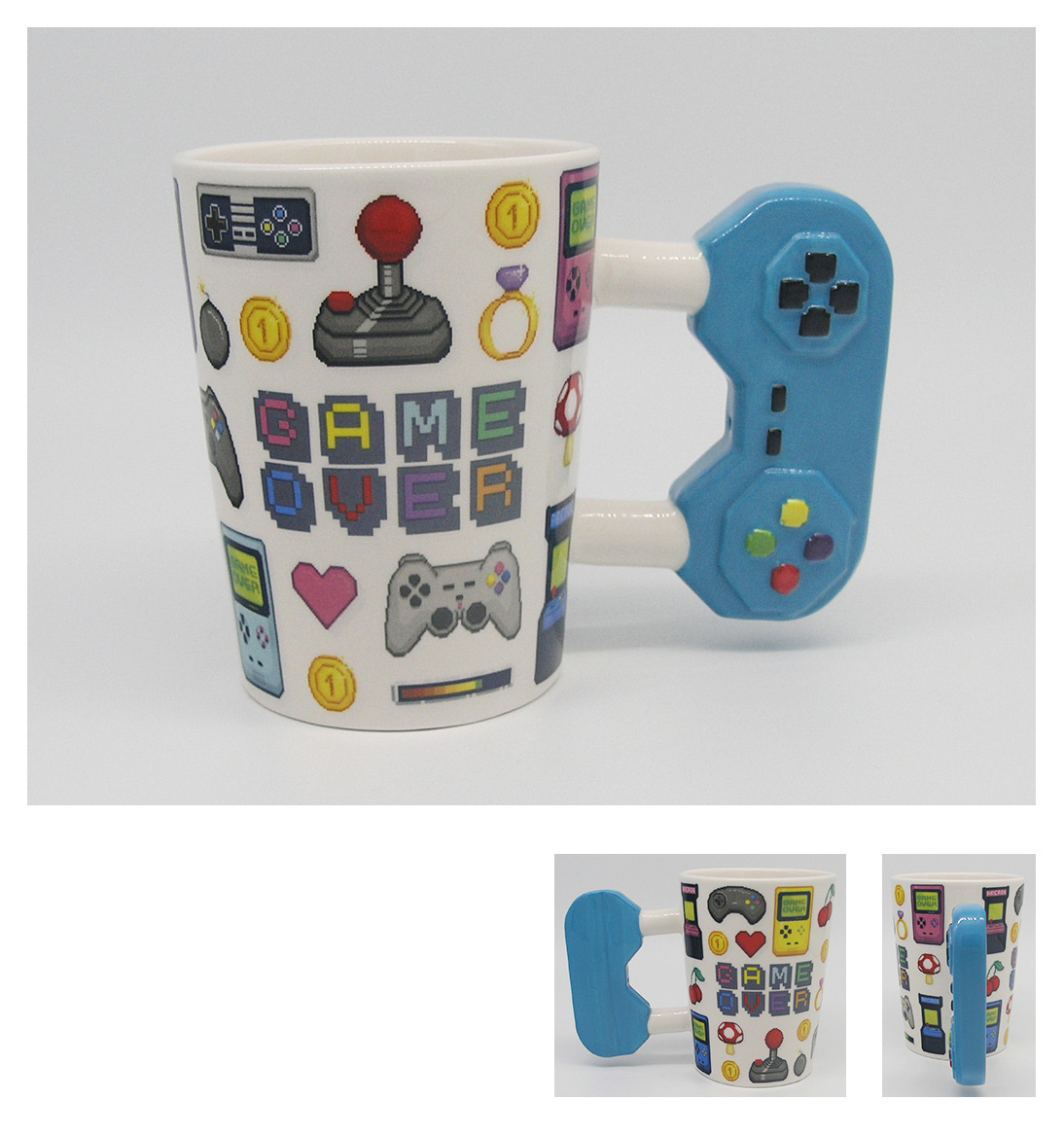 GAME OVER Game cup recreational machines coffee Ceramic cup Multiple colour Handle Cup business affairs Gift Cup