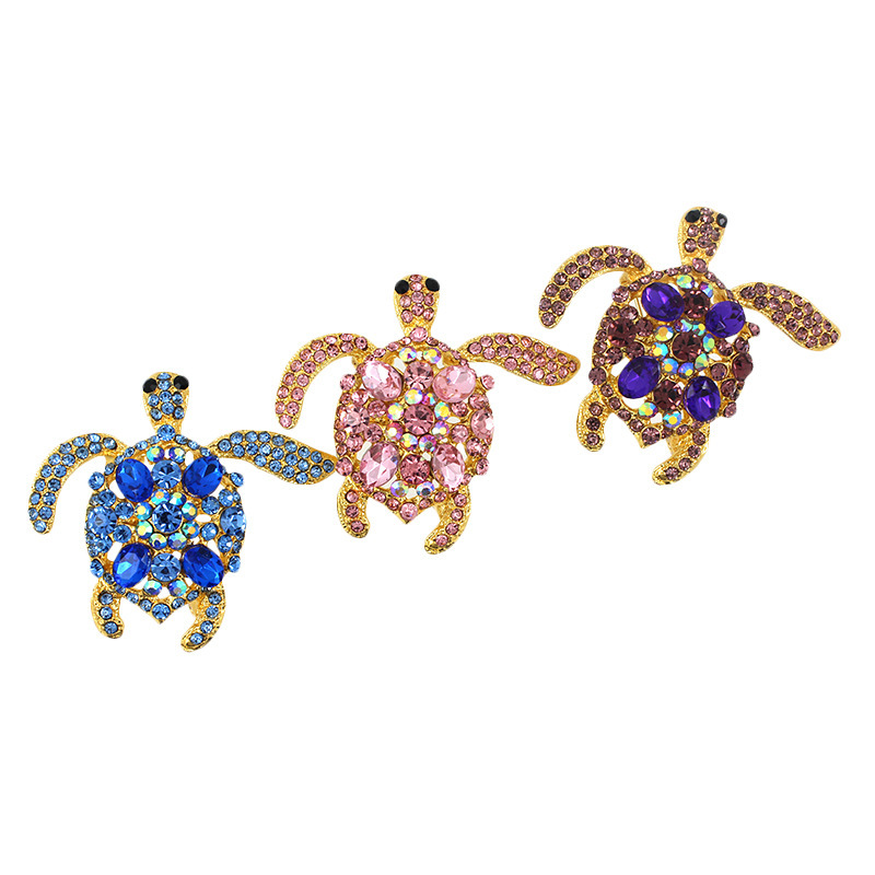 韩国风甜美海龟胸针 wish亚马逊新款热卖跨境电商水晶乌龟胸针|ms
