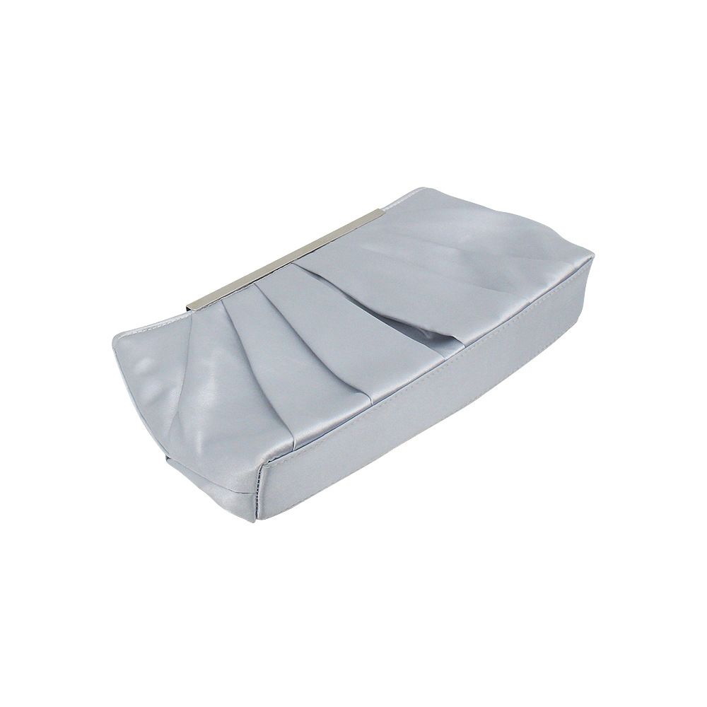 Square Shape Dark Blue Black Pink Silk Solid Color Square Evening Bags