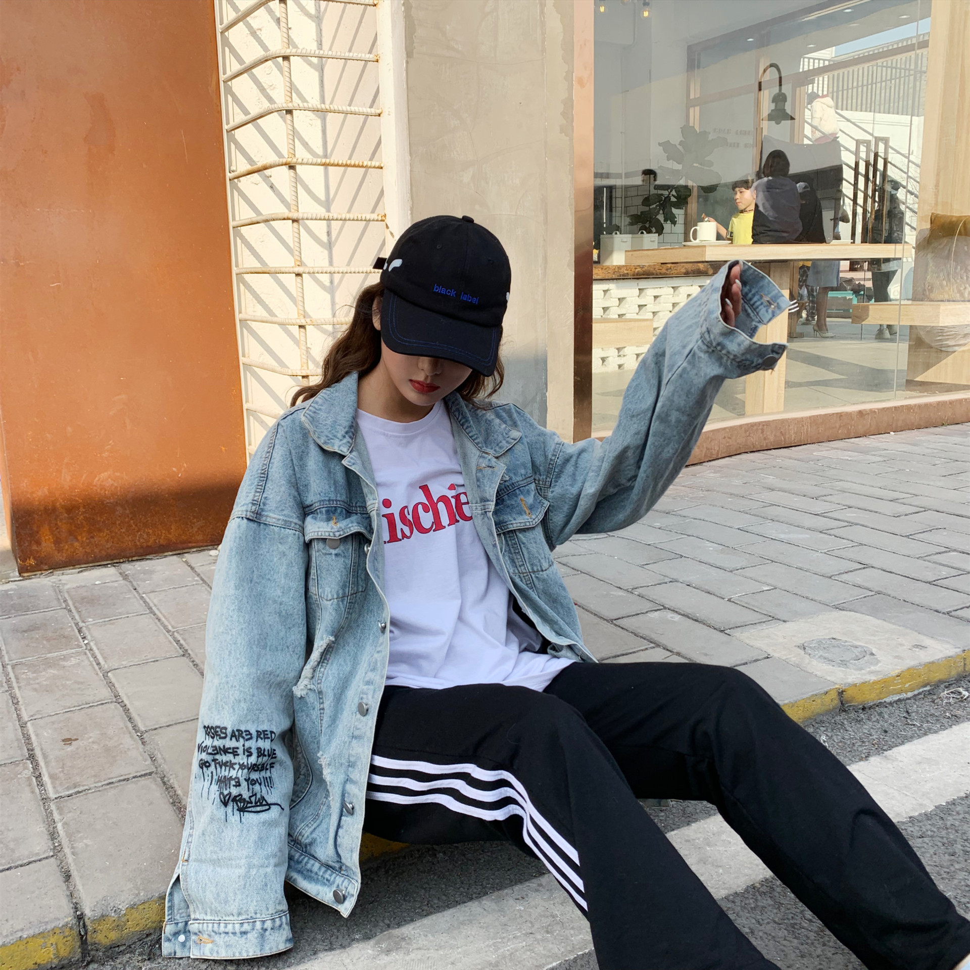 Graffiti Couple Denim Jacket 15