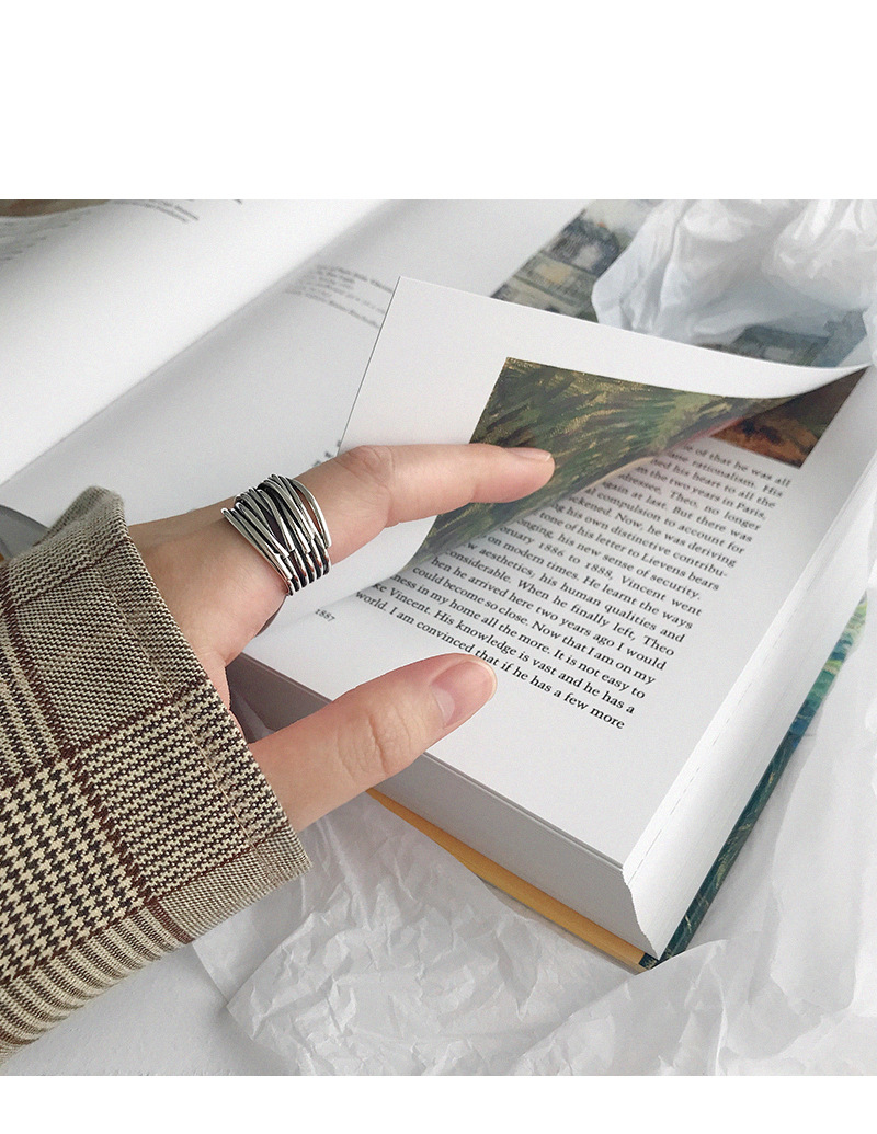 Retro Geometric Sterling Silver Plating Open Ring 1 Piece