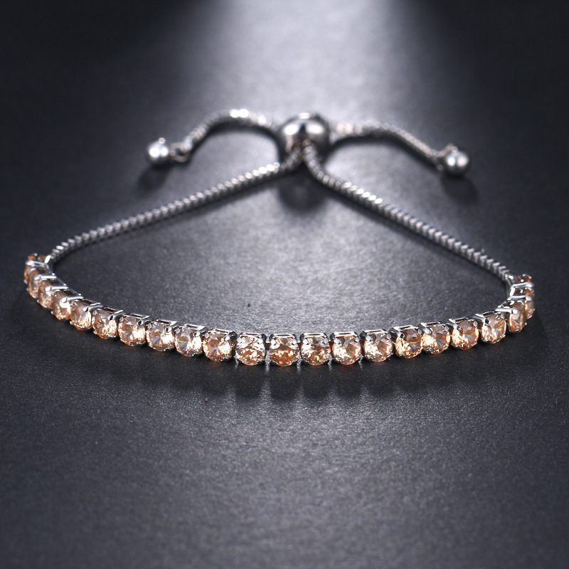 Gioielli e accessori micro intarsiato zircone braccialetto estraibile alla moda semplice braccialetto femminile catena a scatola regolabile nuovi accessori_voghion.com