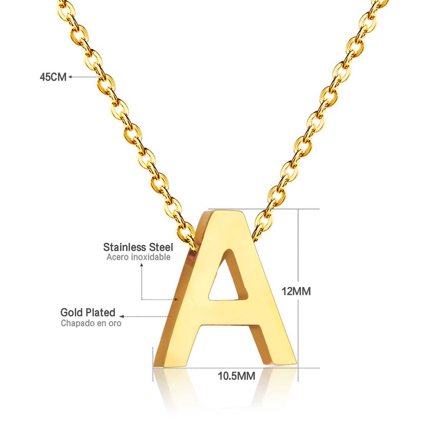 Acier Inoxydable Acier Au Titane Hip Hop Lettre Placage Pendentif display picture 1